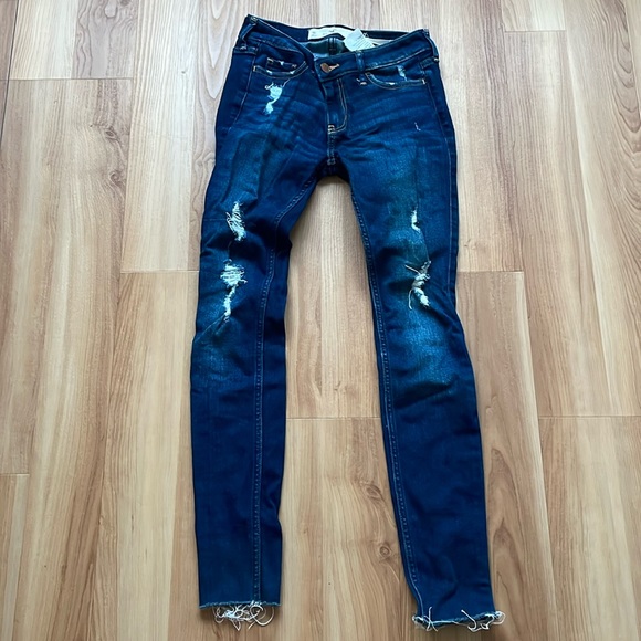 Hollister Jeans Hollister Low Rise Super Skinny Ripped Jeans Dark